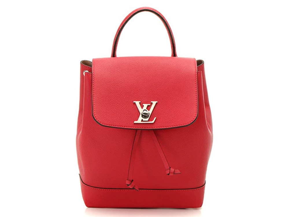 LOUIS VUITTON Lockme Backpack Taurillon Leather Ruby